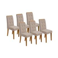Kit 2 Cadeiras Sala Jantar Celebrare  6 Un Rovere/Amêndoa/Veludo Naturale Creme - Lopas - 1