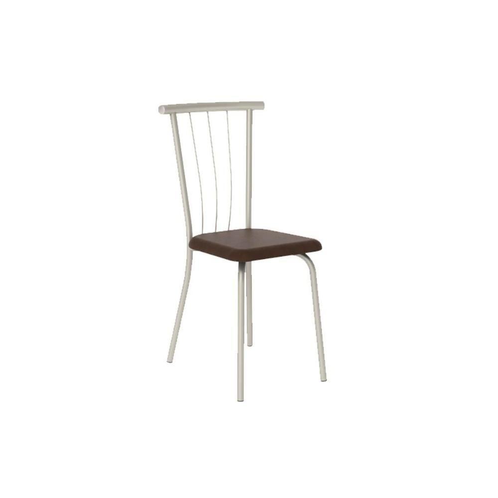 Kit 2 Cadeiras Sala Jantar 154 2 Un Prata - Assento Courano Cacau - Carraro - 1