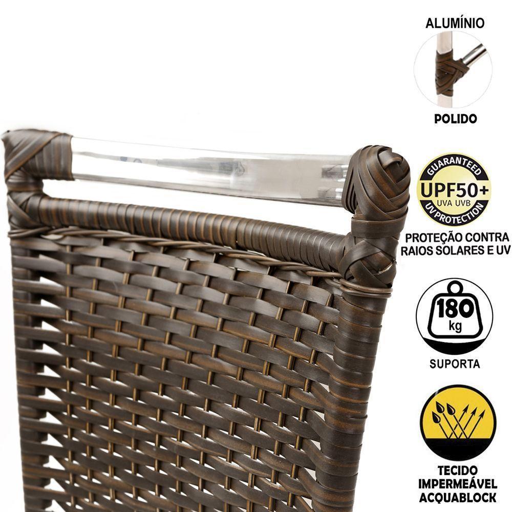 2 Cadeiras De Jantar Em Alumínio Com Assento Impermeável - 3