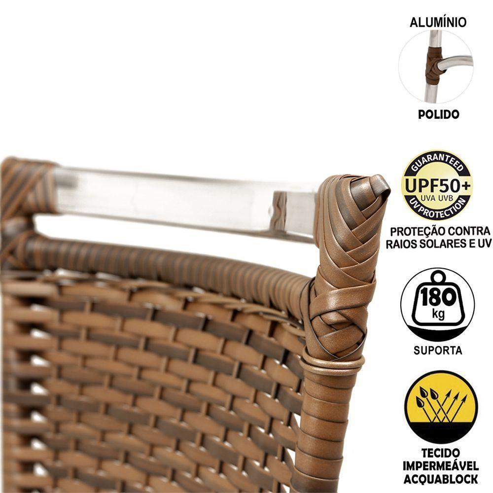 2 Cadeiras De Jantar Jk Em Alumínio cor Argila - 3