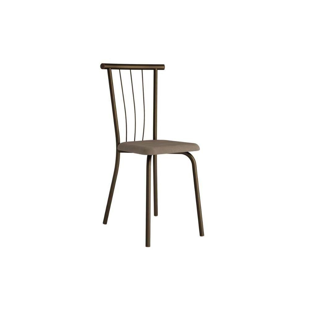 Cadeira de Cozinha 154 Kit 2 Un Ouro Velho - Assento Camur?a Conhaque - Carraro - 1