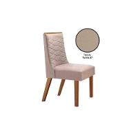 Kit 2 Cadeiras Sala Jantar Dafne Madeira 2 Un Capuccino/Linho Turim - Rufato - 2