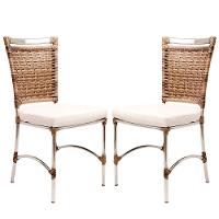 2 Cadeiras De Jantar Jk Em Alumínio cor Cappuccino - 1