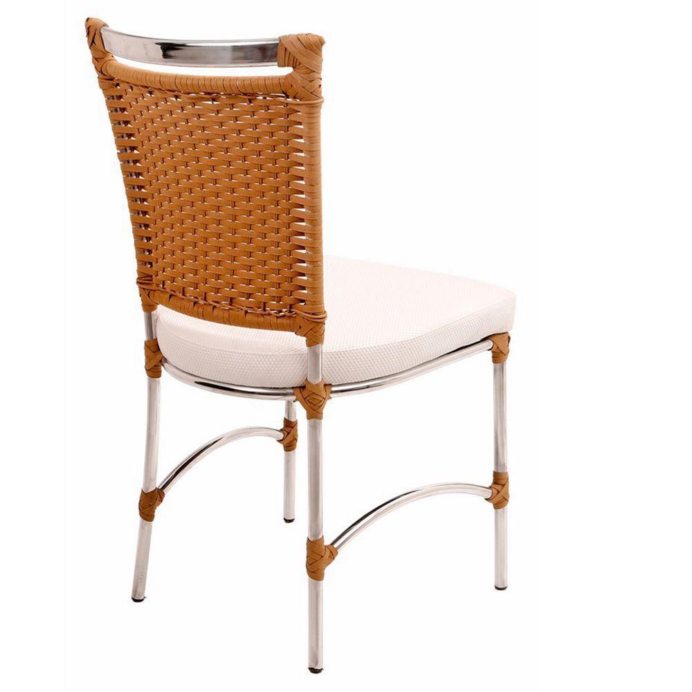 Cadeira De Jantar Jk Em Alumínio E Fibra Sintética Rafia - 4