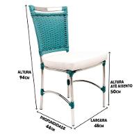 Cadeira De Jantar Em Alumínio Com Assento Impermeável - 2