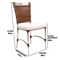 Cadeira De Jantar Em Alumínio Com Assento Impermeável Argila - 2