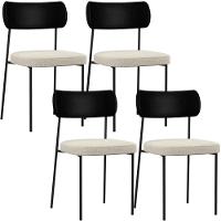 Kit 04 Cadeiras Sala De Jantar L02 Preto Champagne - 1