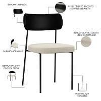 Kit 04 Cadeiras Sala De Jantar L02 Preto Champagne - 6