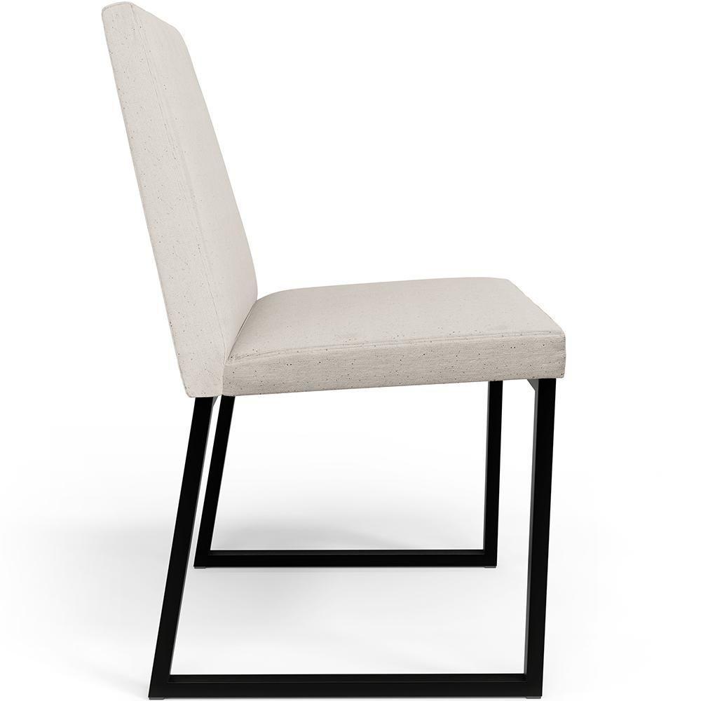 Kit 02 Cadeiras Para Sala De Jantar Base Aço Preto L02 Cru - 3