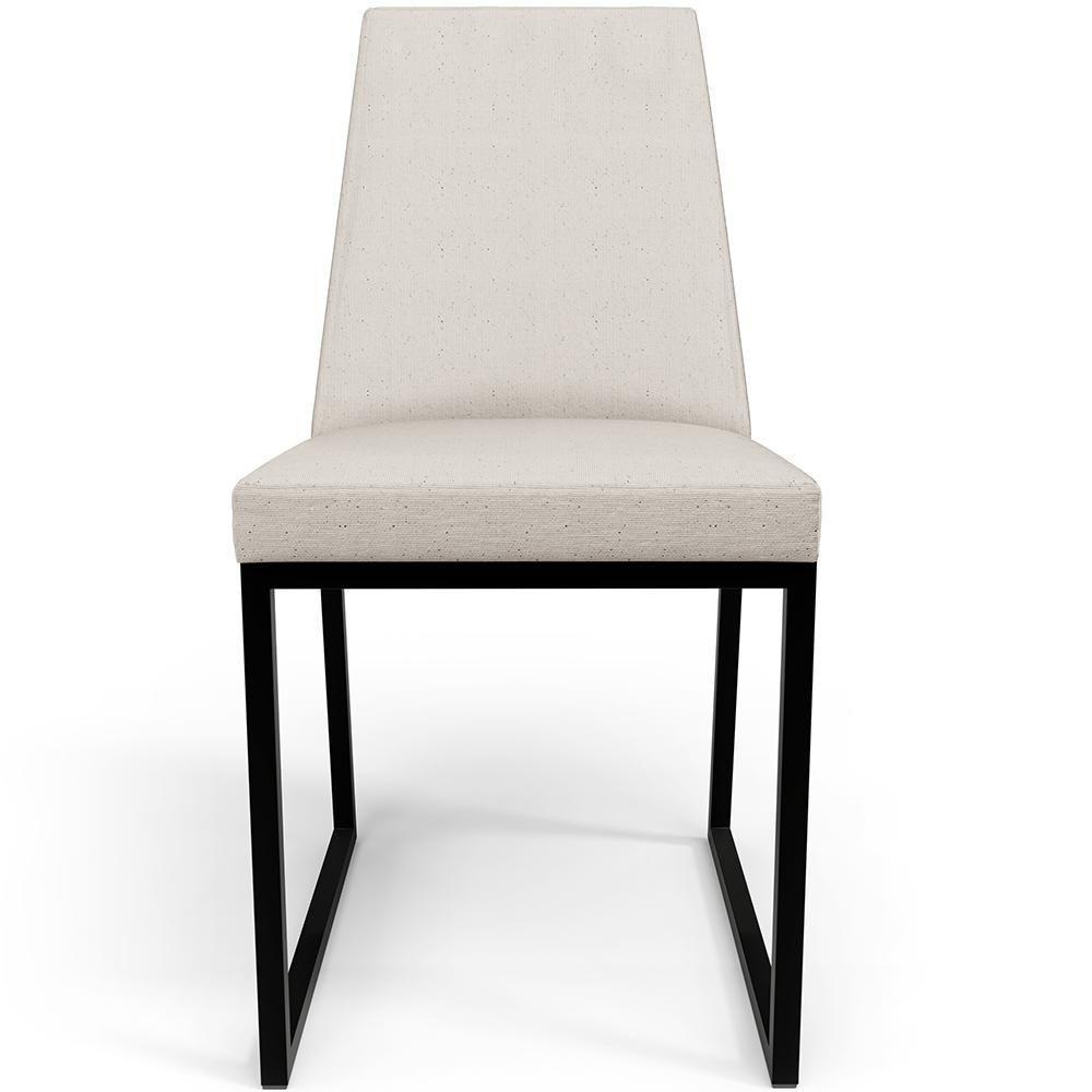 Kit 02 Cadeiras Para Sala De Jantar Base Aço Preto L02 Cru - 4