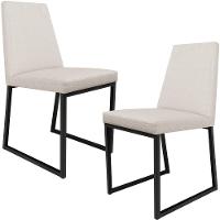 Kit 02 Cadeiras Para Sala De Jantar Base Aço Preto L02 Cru - 1