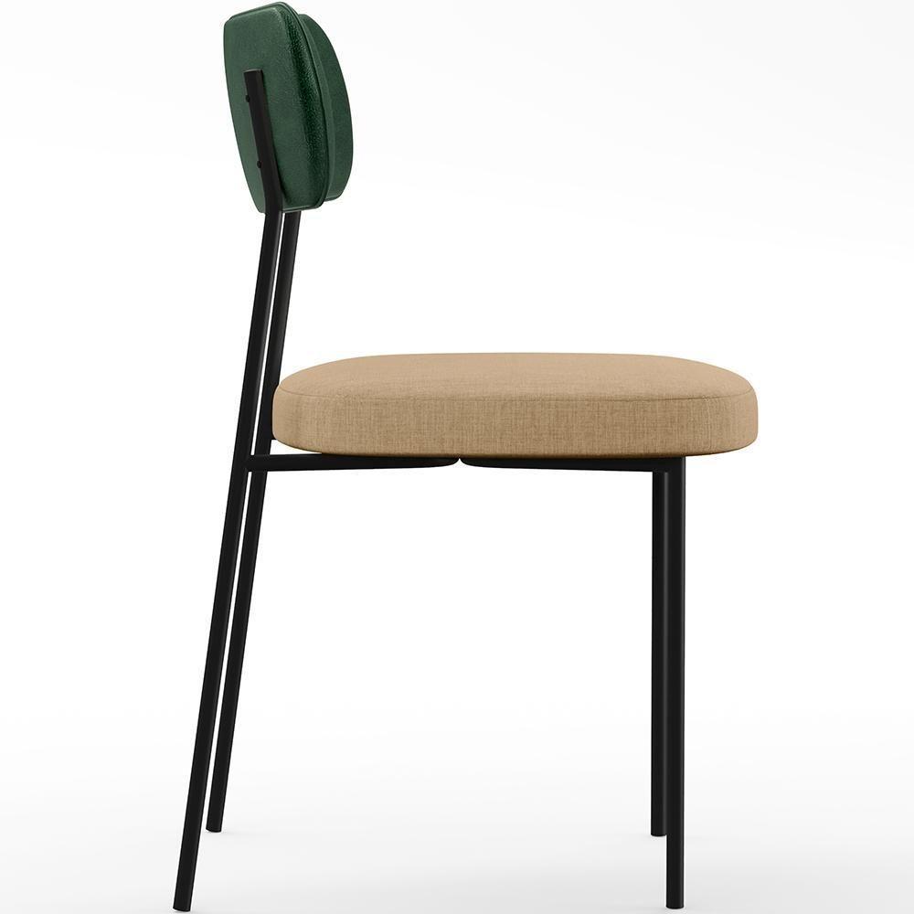 Kit 08 Cadeiras Sala De Jantar L02 Verde Musgo Bege Escuro - 3