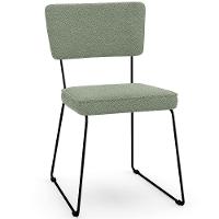 Cadeira Decorativa Estofada Para Sala De Jantar Base Em Aço Allana L02 Bouclê Oliva - 1