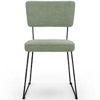 Cadeira Decorativa Estofada Para Sala De Jantar Base Em Aço Allana L02 Bouclê Oliva - 5