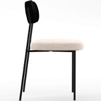 Kit 06 Cadeiras Sala De Jantar L02 Preto Suede Bege