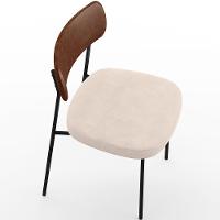 Kit 06 Cadeiras Sala De Jantar L02 Marrom Suede Bege - 2