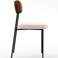 Kit 06 Cadeiras Sala De Jantar L02 Marrom Suede Bege