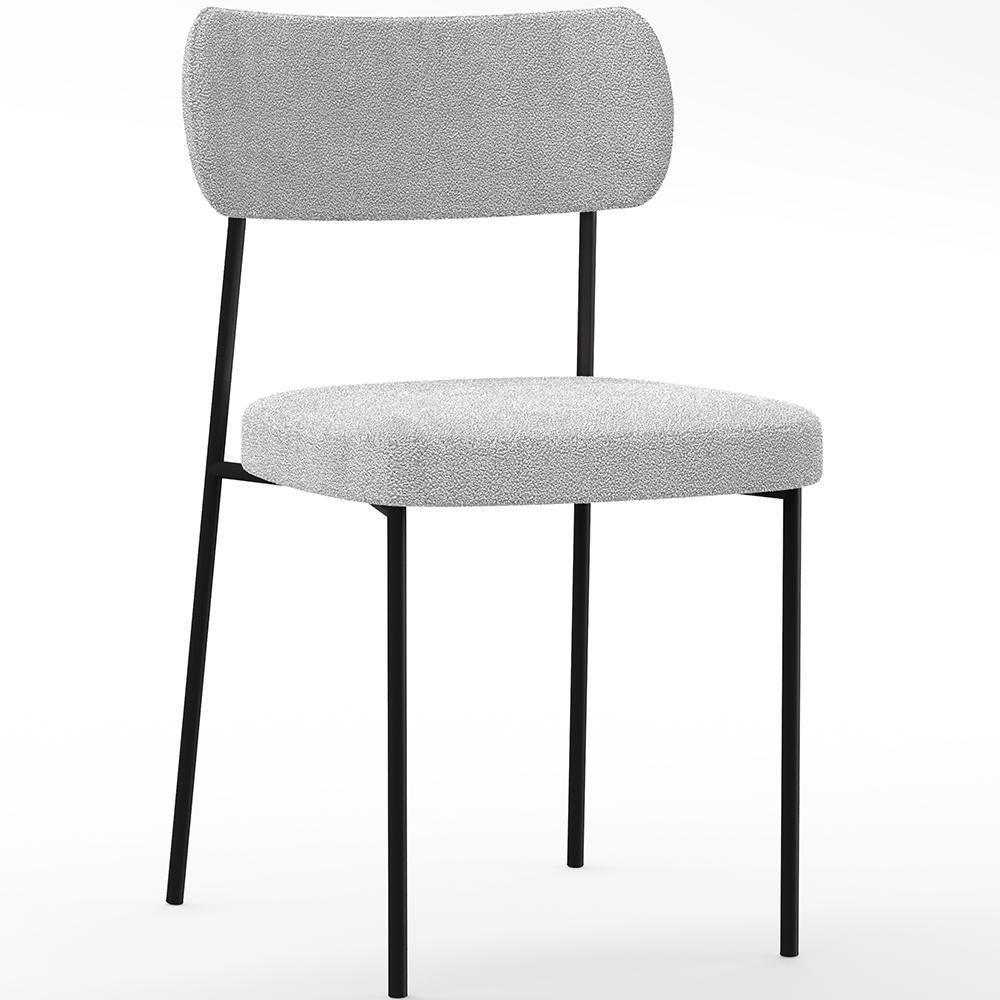 Kit 04 Cadeiras Para Sala De Jantar Melina L02 Bouclê Cinza - 7