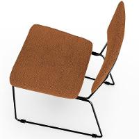 Cadeira Decorativa Estofada Para Sala De Jantar Base Em Aço Allana L02 Bouclê Terracota