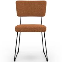 Cadeira Decorativa Estofada Para Sala De Jantar Base Em Aço Allana L02 Bouclê Terracota - 5