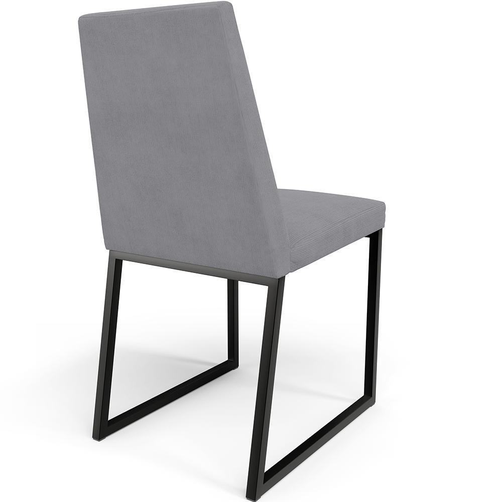 Kit 02 Cadeiras Para Sala De Jantar L02 Suede Cinza - 2
