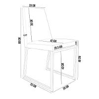 Kit 02 Cadeiras Para Sala De Jantar L02 Suede Cinza - 5