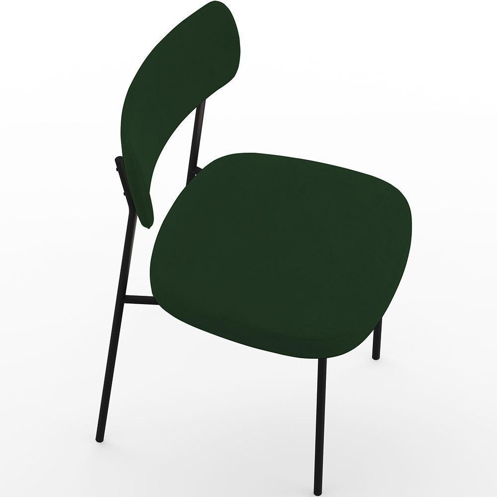 Kit 02 Cadeiras Para Sala De Jantar L02 Suede Verde Musgo - 3
