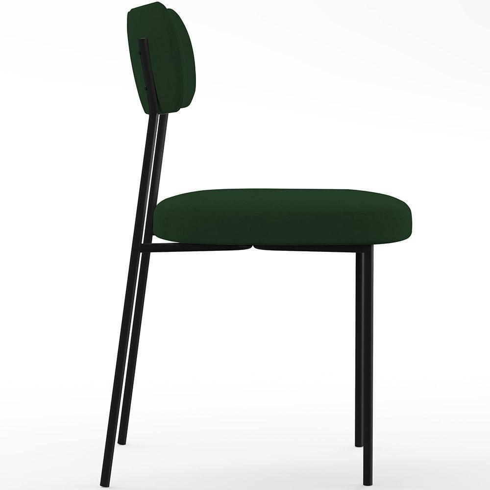 Kit 02 Cadeiras Para Sala De Jantar L02 Suede Verde Musgo - 4