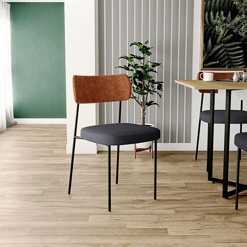 Kit 02 Cadeiras Sala De Jantar L02 Camel Chumbo - 7