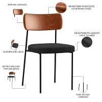 Kit 02 Cadeiras Sala De Jantar L02 Camel Chumbo - 6