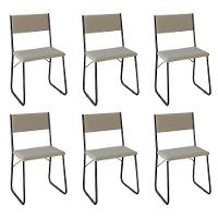 Kit 6 Cadeiras De Jantar Estofadas Angra - Bege - Cor: Bege - 1