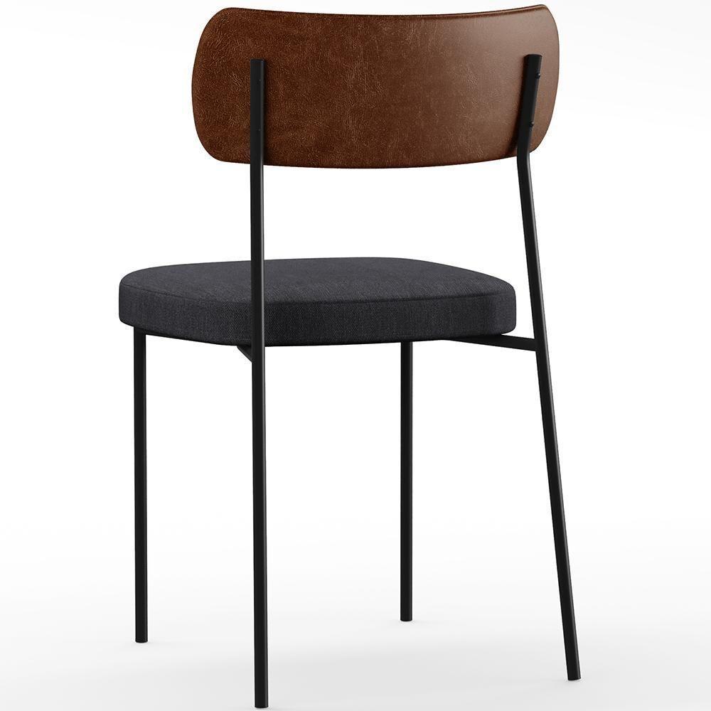 Kit 04 Cadeiras Para Sala De Jantar Melina L02 Marrom Chumbo - 4