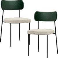 Kit 02 Cadeiras Sala De Jantar L02 Verde Musgo Champagne - 1