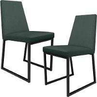 Kit 02 Cadeiras Sala Jantar Preto L02 Verde Musgo - 1