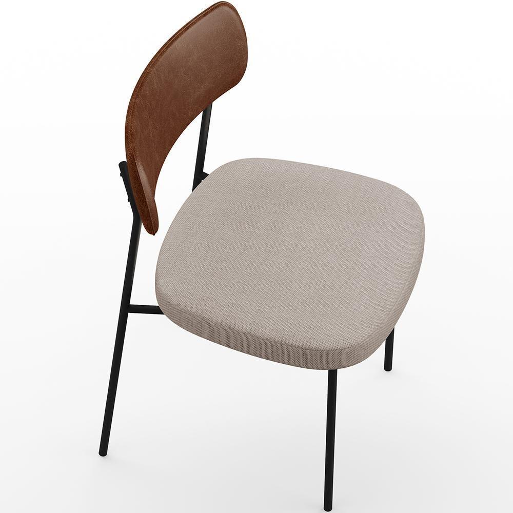 Kit 04 Cadeiras Para Sala De Jantar Melina L02 Marrom Bege - 3