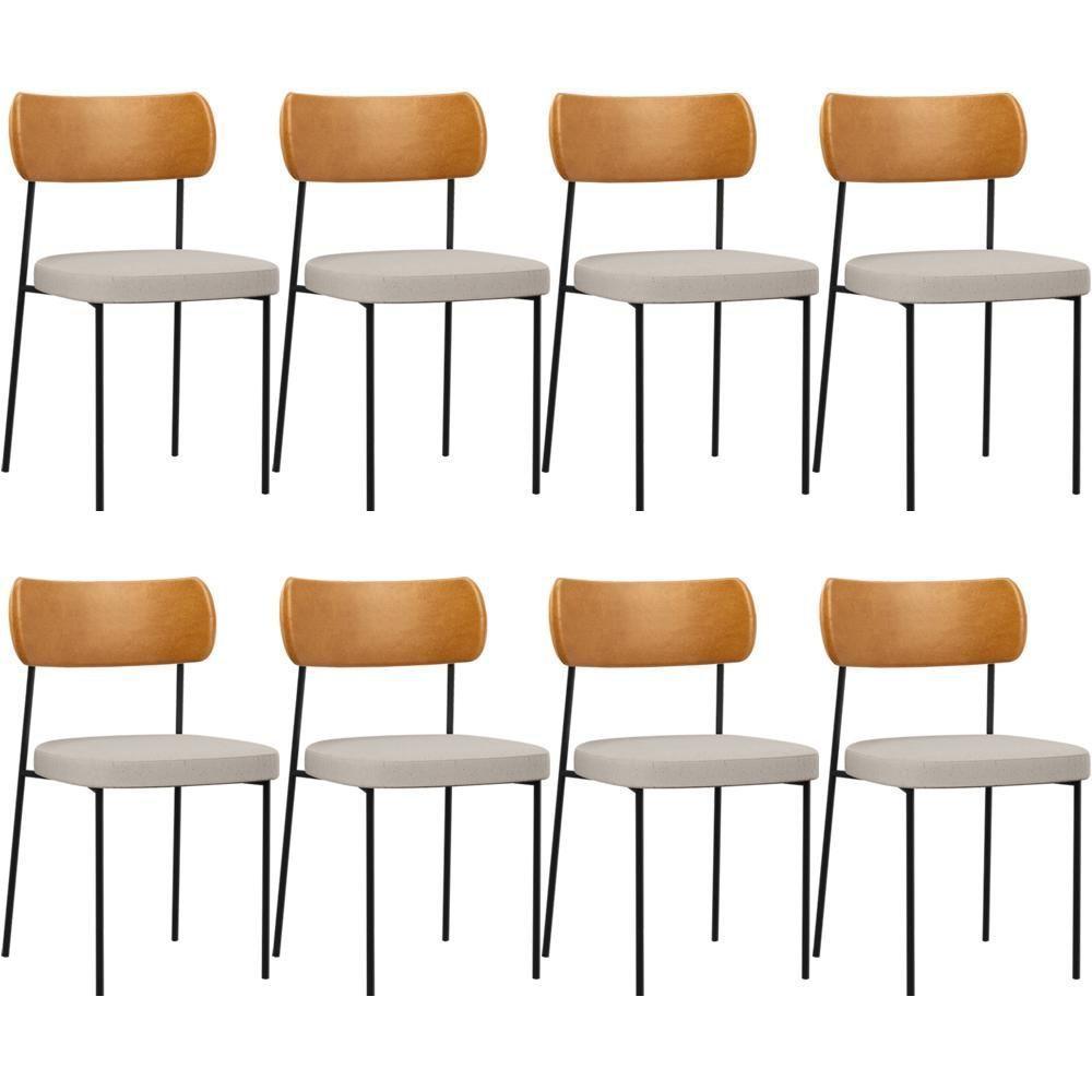 Kit 08 Cadeiras Para Sala De Jantar Melina L02 Whisky Cru - 1