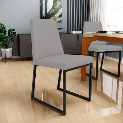 Cadeira Sala De Jantar Preto L02 Corano Cinza