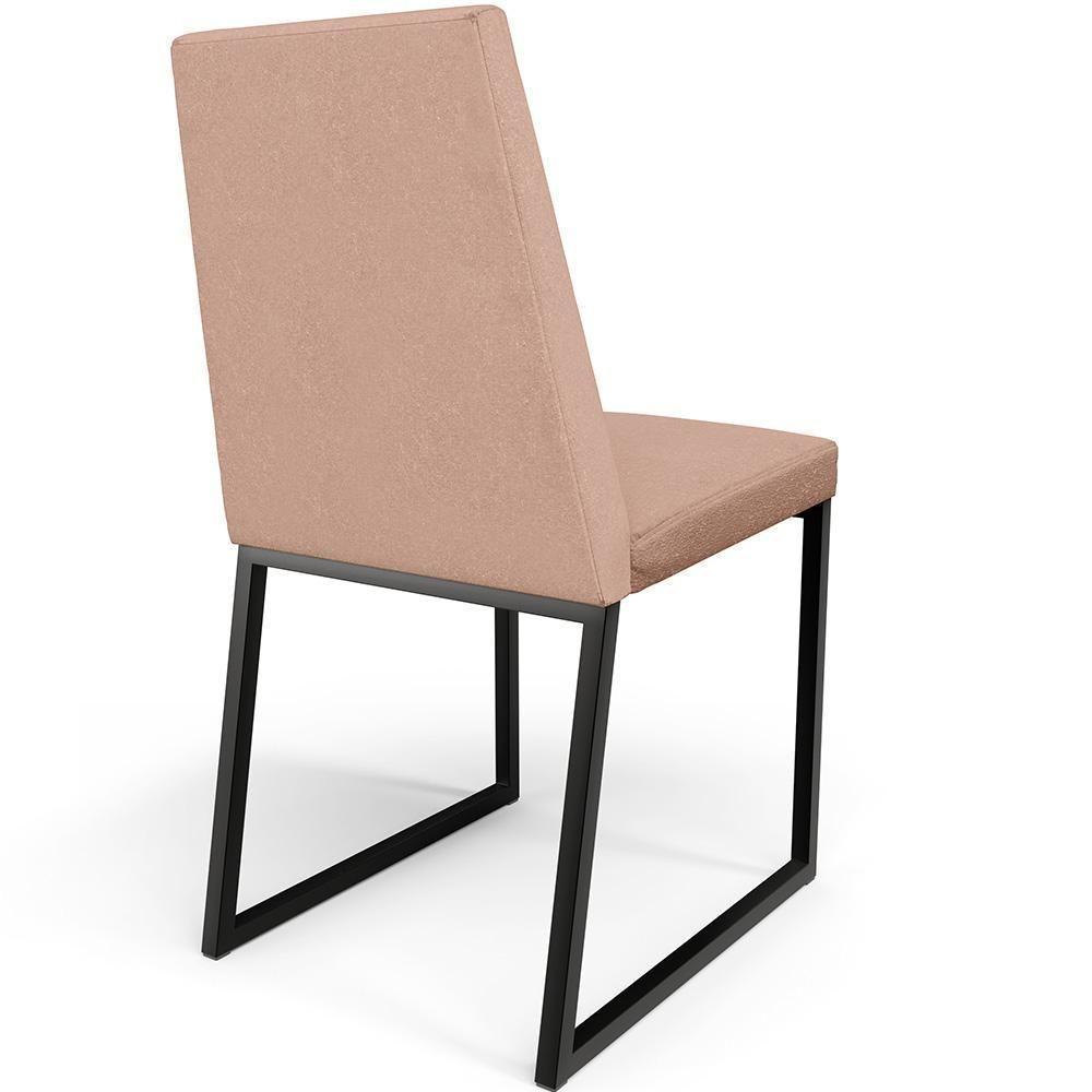 Kit 04 Cadeiras Sala De Jantar Preto L02 Rosê - 3