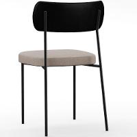 Kit 02 Cadeiras Sala De Jantar L02 Preto Bege