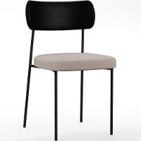 Kit 02 Cadeiras Sala De Jantar L02 Preto Bege - 8