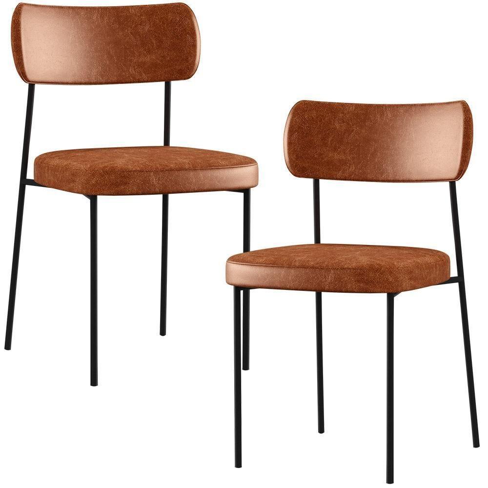 Kit 02 Cadeiras Para Sala De Jantar L02 Camel - 1