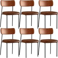 Kit 06 Cadeira Para Sala De Jantar Melina L02 Camel Marrom - 1