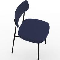 Kit 04 Cadeiras Sala De Jantar L02 Suede Azul Marinho