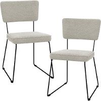 Kit 02 Cadeiras Base De Aço Allana L02 Bouclê Creme - 1