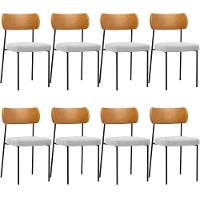 Kit 08 Cadeiras Sala De Jantar L02 Whisky Bouclê Cinza - 1