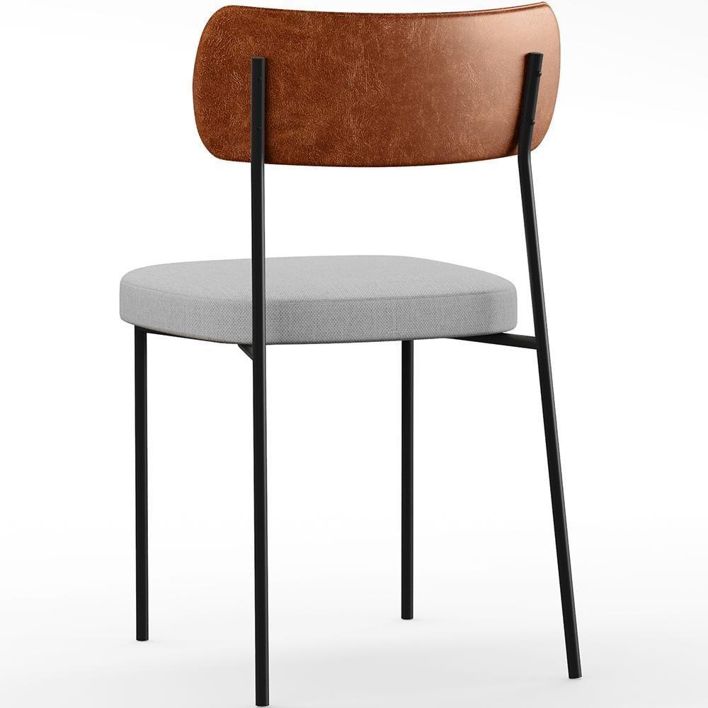 Kit 02 Cadeiras Sala De Jantar L02 Camel Cinza - 2