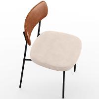 Kit 02 Cadeiras Sala De Jantar L02 Camel Suede Bege - 2