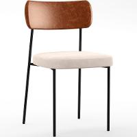 Kit 02 Cadeiras Sala De Jantar L02 Camel Suede Bege - 8