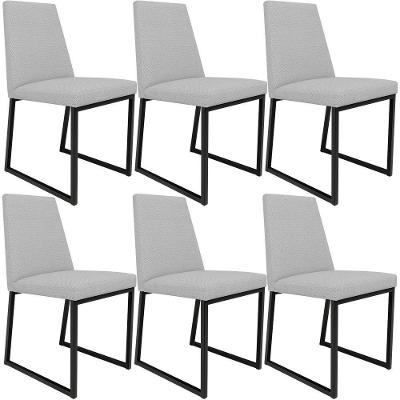 Kit 06 Cadeiras Sala De Jantar L02 Cinza