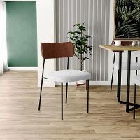 Kit 02 Cadeiras Sala De Jantar L02 Marrom Bouclê Cinza - 7